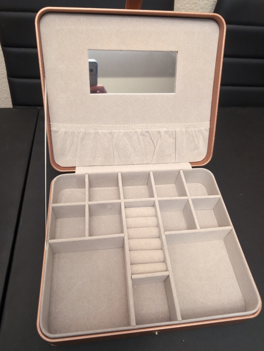 Large Jewelry Organizer Box in Copper Tone